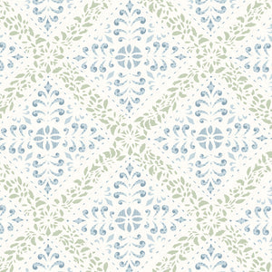 Schumacher - Nyborg - Blue And Green - 4516 - Wallpaper