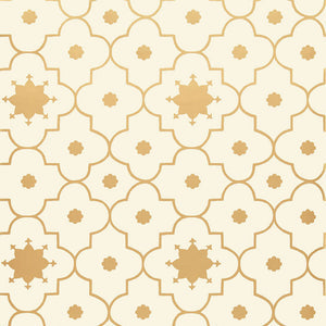 Schumacher - Taj Trellis - Burnished Gilt - 5006624 - Wallpaper