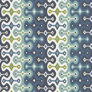 Schumacher - Darya Ikat Sidewall - Sky - 5006652 - Wallpaper