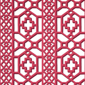 Schumacher - Zanzibar Trellis - Laquer Red - 5006948 - Wallpaper