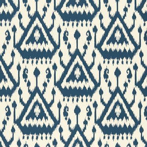 Schumacher - Vientiane Ikat - Indigo - 5006952 - Wallpaper