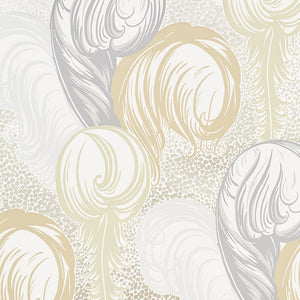 Schumacher - Plumes - Champagne - 5009150 - Wallpaper