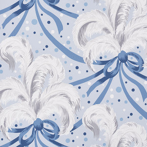 Schumacher - Plumes Et Rubans - Blue - 5009180 - Wallpaper