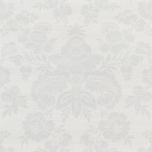 Schumacher - Simone Damask Grasscloth - Silver - 5010120 - Wallpaper