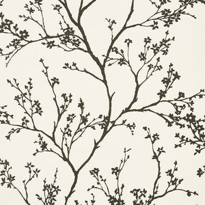 Schumacher - Twiggy Vinyl - Black On Ivory - 5010150 - Wallpaper