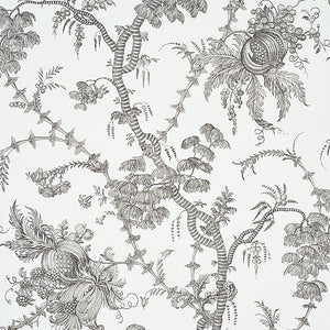 Schumacher - San Cristobal Toile - Black - 5010622 - Wallpaper