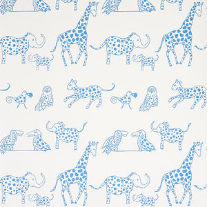 Schumacher - Jungle Jubilee - Blue - 5012470 - Wallpaper