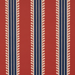 Schumacher - Etruscan Stripe - Red & Blue - 5012852 - Wallpaper