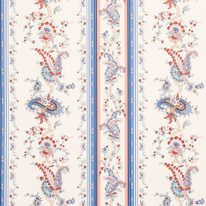 Schumacher - Elena Paisley Stripe - Blue - 5012891 - Wallpaper