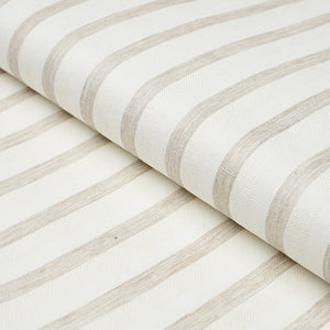 Schumacher - Textured Linen Stripe - White - 5013020 - Wallpaper