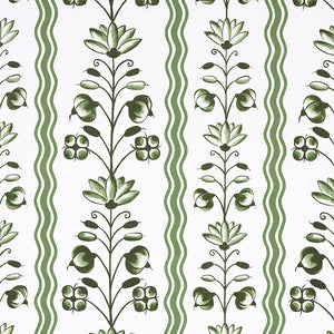 Schumacher - Delft Waves - Green - 5014381 - Wallpaper