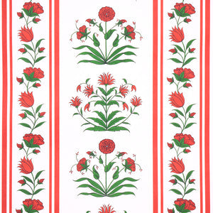 Schumacher - Poppy Stripes - Red - 5014450 - Wallpaper