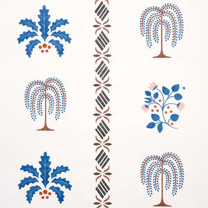 Schumacher - Willard House Stencil - Blue - 5014840 - Wallpaper