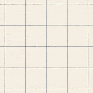 Schumacher - Windowpane Embroidered Sisal - Navy - 5015200 - Wallpaper