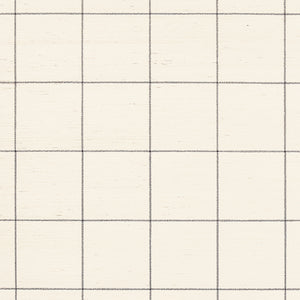 Schumacher - Windowpane Embroidered Sisal - Charcoal - 5015202 - Wallpaper
