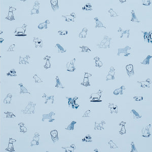 Schumacher - Good Dogs Everywhere - Sky & Navy Blue - 5016132 - Wallpaper