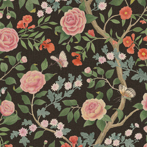 Schumacher - Kamelia - Black - 5730 - Wallpaper