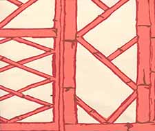 China Seas - Lyford Trellis - 6020W-04 - Beige Tangerine Red Merlot