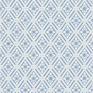 Schumacher - Ester - Blue And White - 6148 - Wallpaper