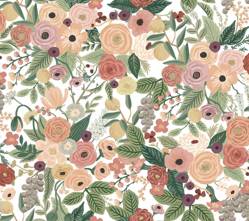 Rifle Paper Co. Garden Party Peel And Stick Burgundy Wallpaper
