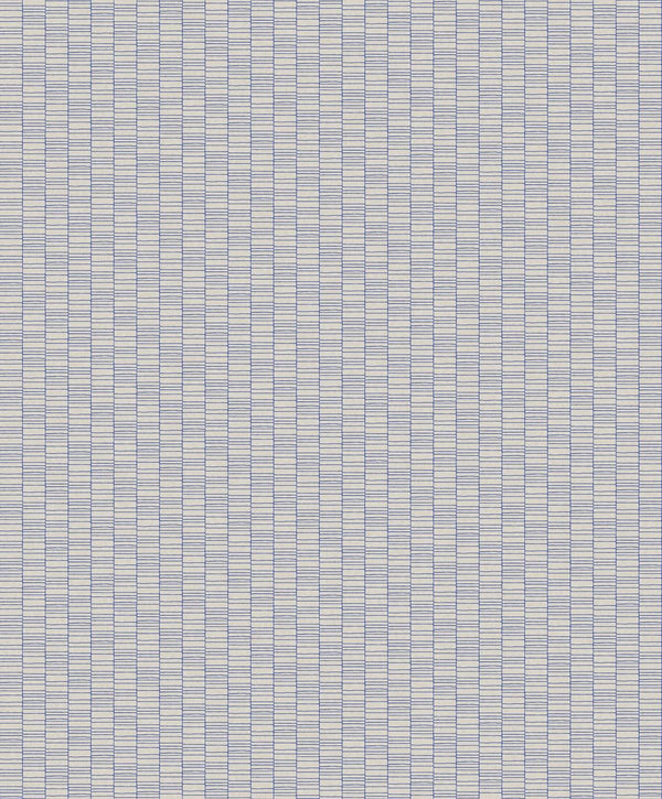 Seabrook Deco Spliced Stripe Ivory & Cobalt Wallpaper