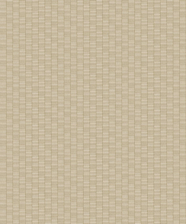 Seabrook Deco Spliced Stripe Metallic Gold & Parchment Wallpaper