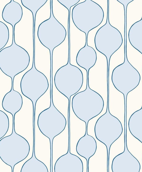 Seabrook Minimalist Geometric Baby Blue Wallpaper