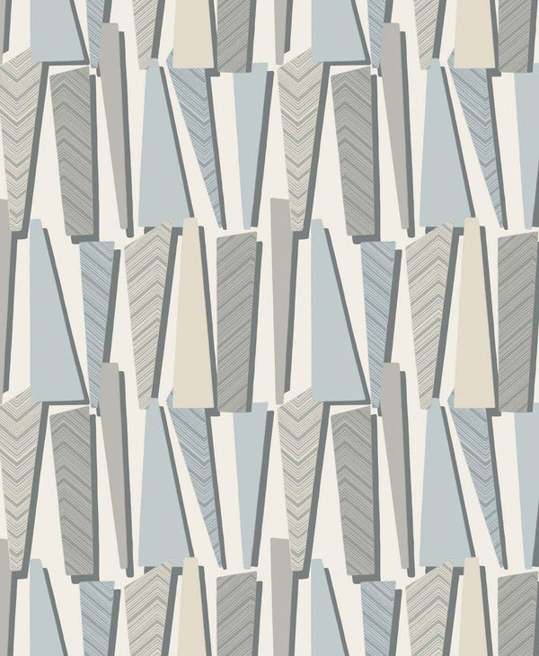 Seabrook Geometric Shadows Aquamarine Wallpaper