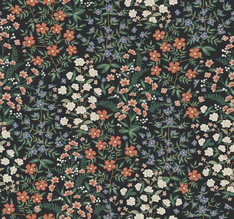 Rifle Paper Co. Wildwood Garden Black Wallpaper