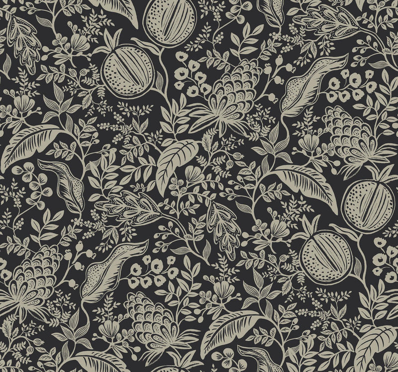 Rifle Paper Co. Pomegranate Black Wallpaper