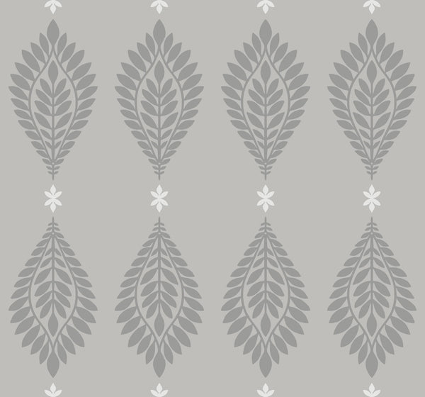 Seabrook Mirasol Palm Frond Cove Gray Wallpaper