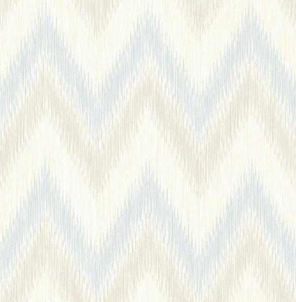 Seabrook Regent Flamestitch Stringcloth Sky Blue And Arrowroot Wallpaper