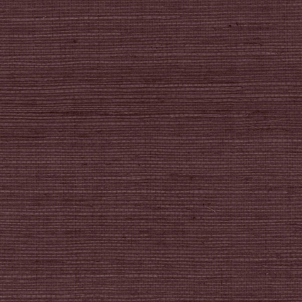 Seabrook Sisal Grasscloth Deep Plum Wallpaper