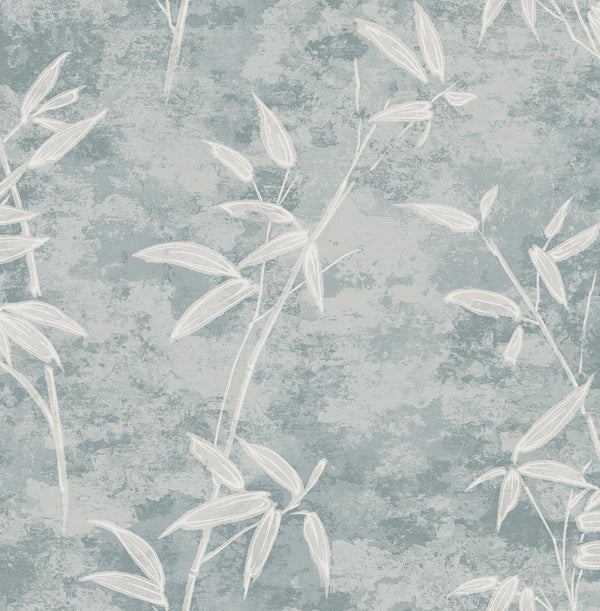 Seabrook Honshu Bamboo Blue Smoke Wallpaper