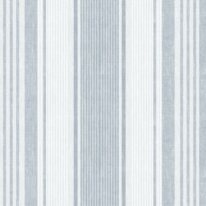 Schumacher - Linen Stripe - Blue - 6860 - Wallpaper
