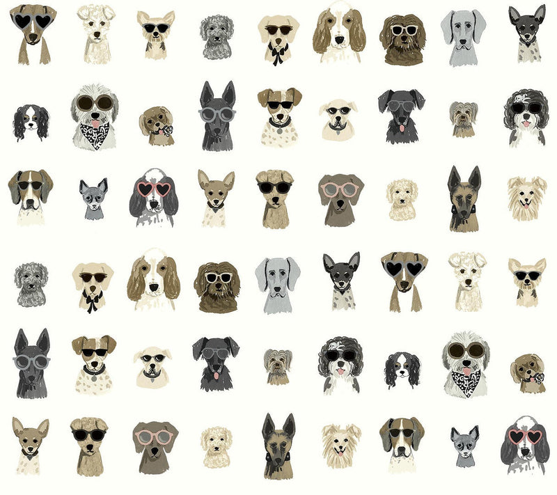 Rifle Paper Co. Dog Days Peel And Stick Grey Wallpaper