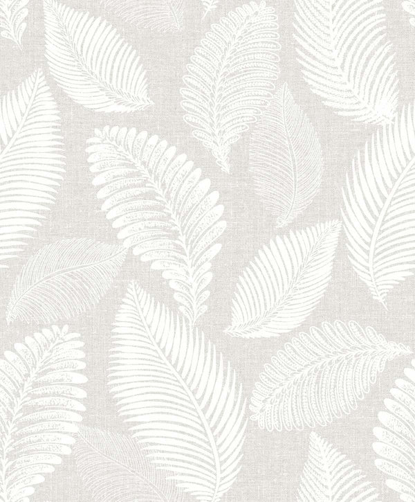 Seabrook Tossed Leaves Dove Greige Wallpaper