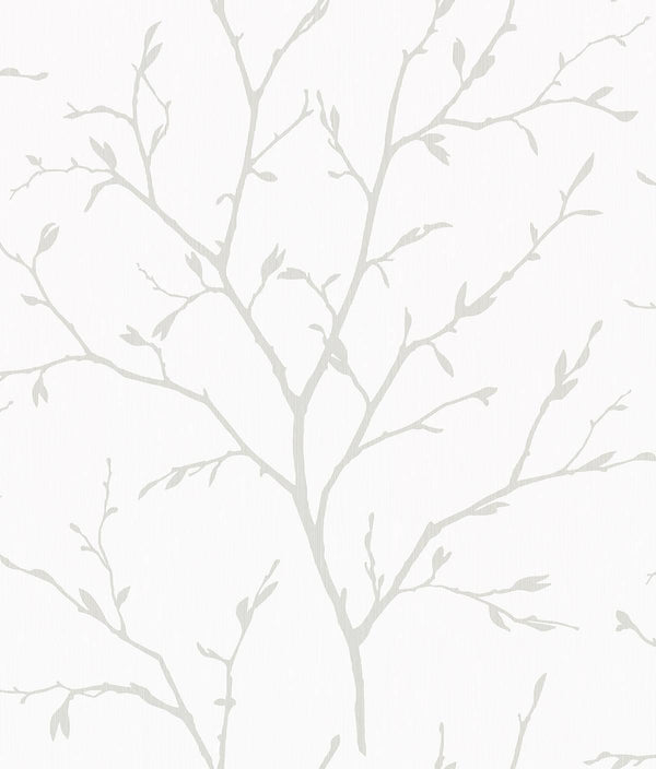 Seabrook Branching Out Winter Grey Wallpaper