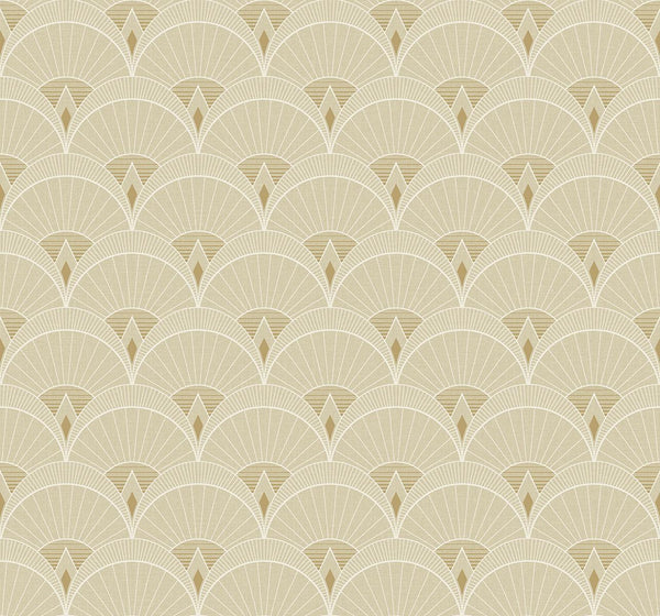 Seabrook Chrysler Arches Soft Beige Wallpaper