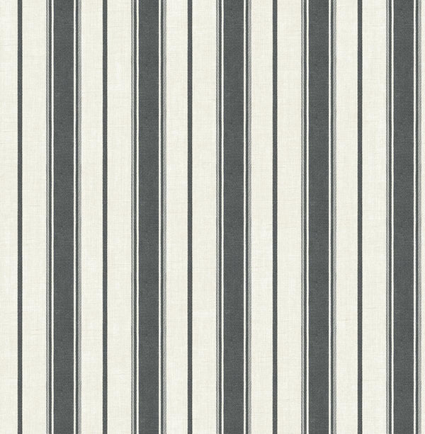 Seabrook Eliott Linen Stripe Poppy Seed Wallpaper