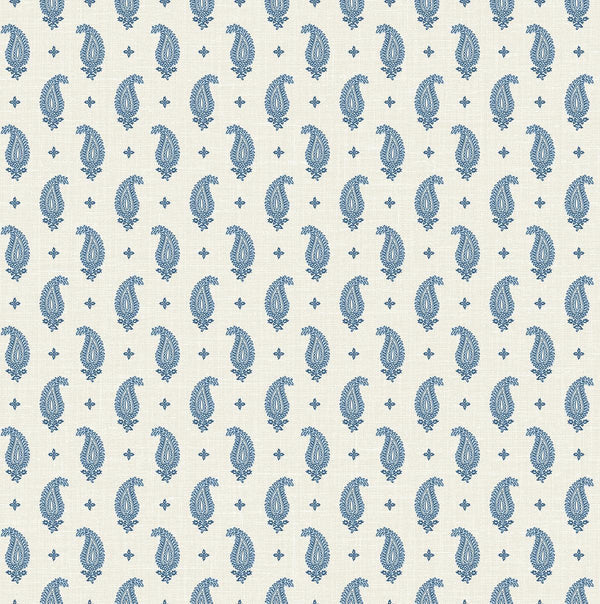 Seabrook Maia Paisley French Blue Wallpaper