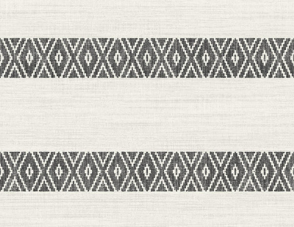 Seabrook Alani Geo Stripe Charcoal Wallpaper