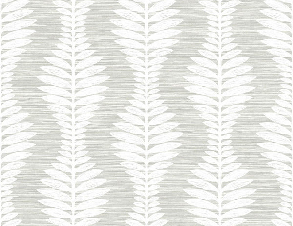 Seabrook Carina Leaf Ogee Sea Salt Wallpaper