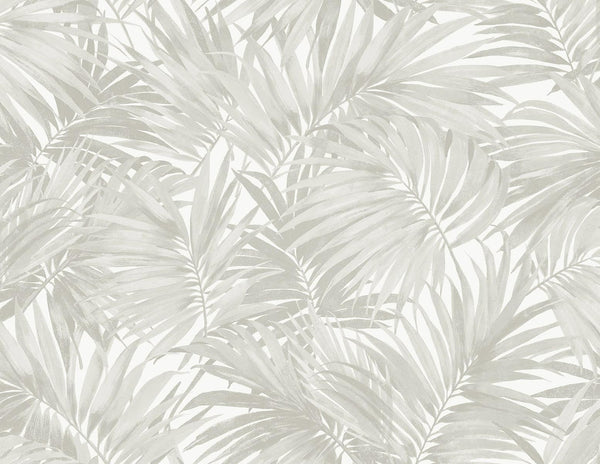 Seabrook Cordelia Tossed Palms Dove Grey Wallpaper