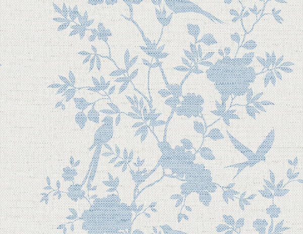 Seabrook Aloha Bird Trail Maya Blue Wallpaper