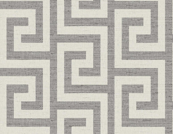 Seabrook Luna Retreat Greek Key Charcoal Wallpaper