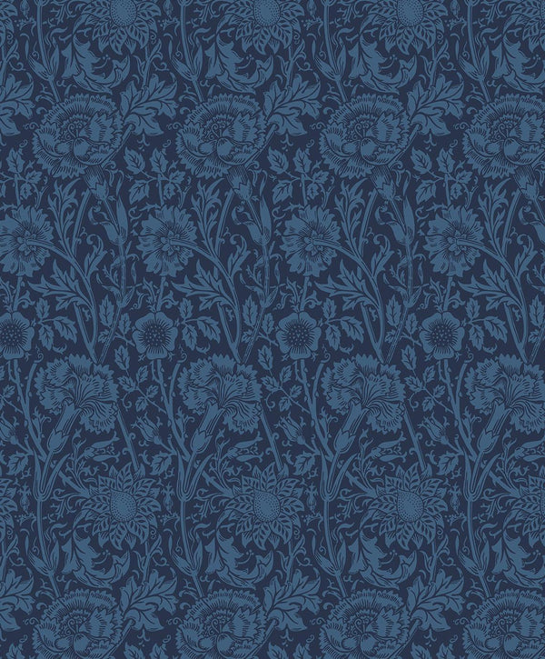 Seabrook Tonal Floral Trail Marine Blue Wallpaper