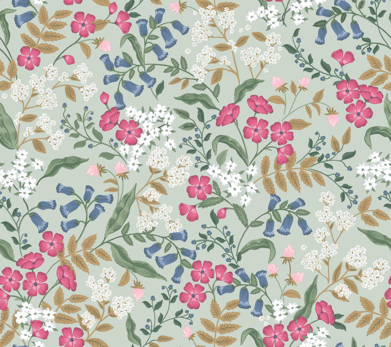 Rifle Paper Co. Sweetbrier Peel And Stick Green Wallpaper