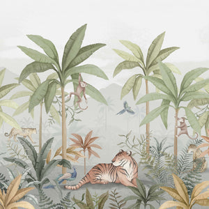 Schumacher - Wild Jungle Mural - Multi - 6945 - Wallpaper