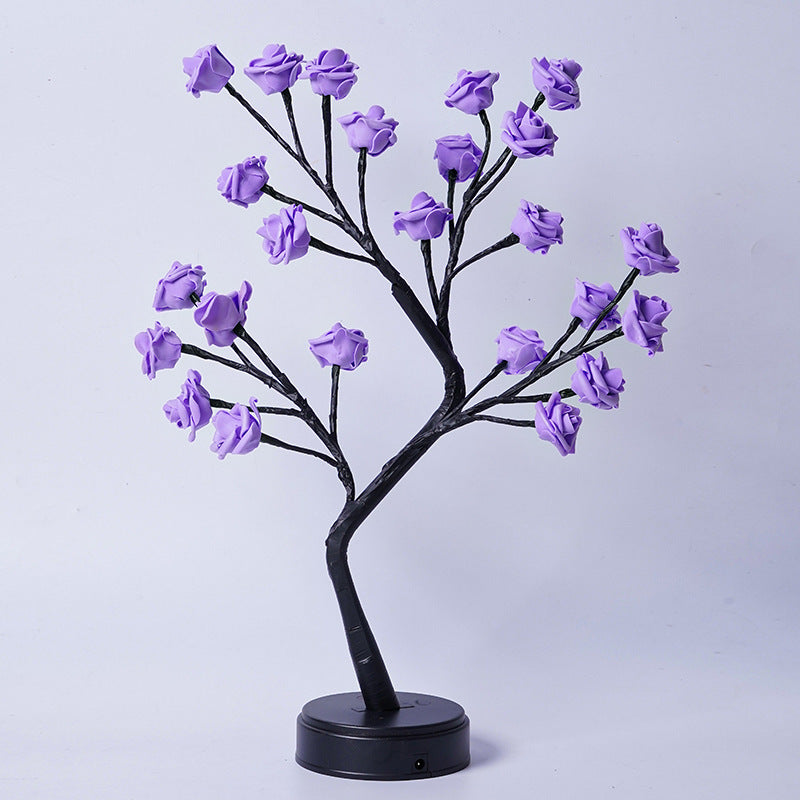 Rose Flower Tree Table Lamp – USB Fairy Night Light Decoration. glodeco